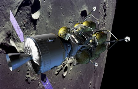 美国载人航天模拟登月图片