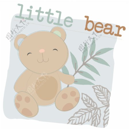 印花矢量图婴童动物小熊贴布免费素材