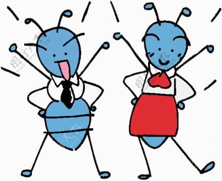 位图卡通动物蚂蚁可爱卡通色彩免费素材