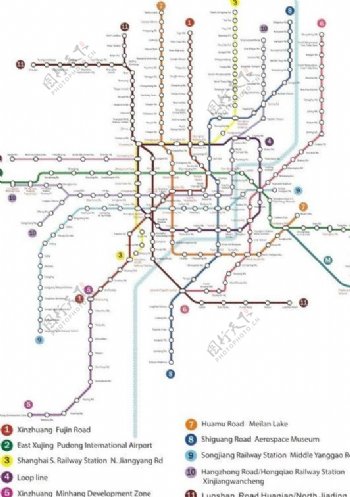上海英文地铁线路图图片