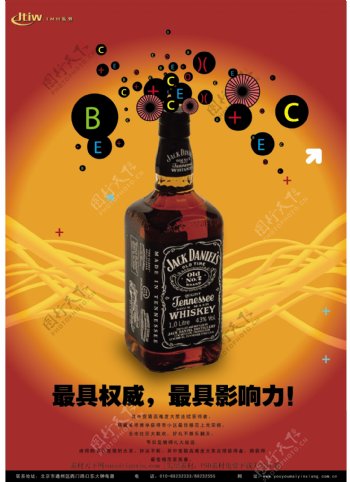 名牌威士忌广告海报矢量图AI