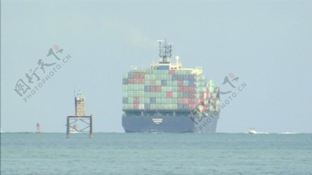 大型货轮从迈阿密股票视频海岸视频免费下载