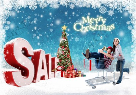 浪漫季节圣诞商业销售PSD海