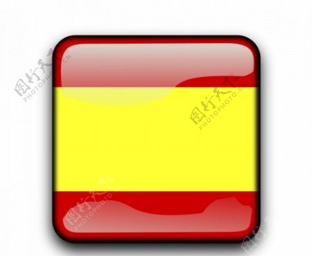 有光泽的按钮与西班牙国旗