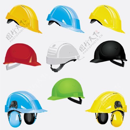 五颜六色头盔设计矢量素材