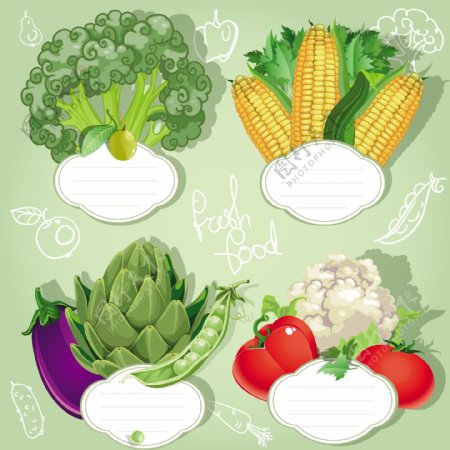 蔬菜混合矢量免费背景图