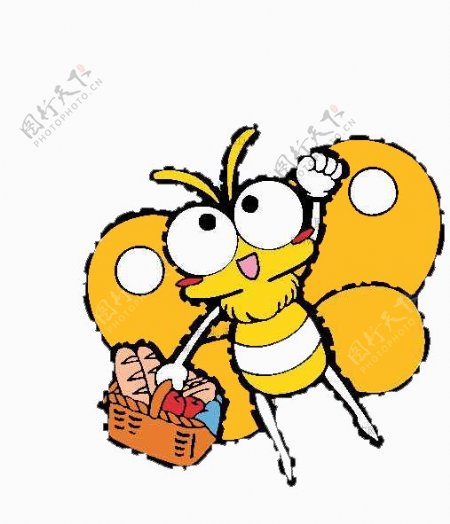 位图卡通动物昆虫蜜蜂水果免费素材