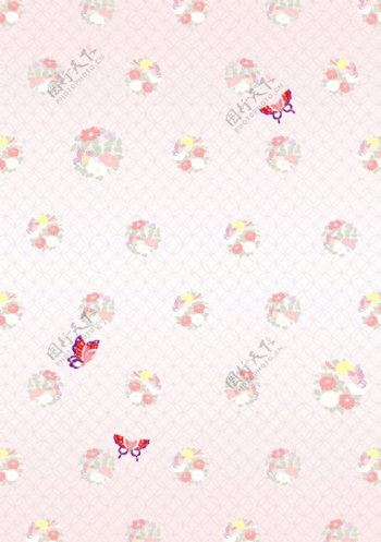 粉色蝴蝶粉色方格底图