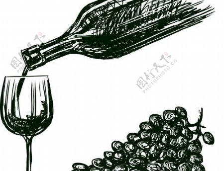 图03葡萄酒黑色风格矢量