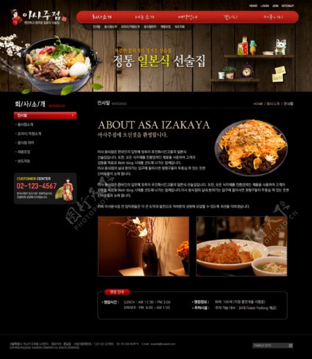 黑色美食网站模板分类页
