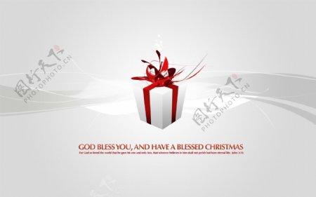 圣诞白色礼物盒图片