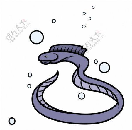 鳗鲡鱼矢量卡通插画