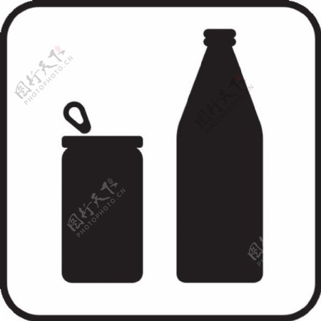 罐装或瓶装白剪贴画