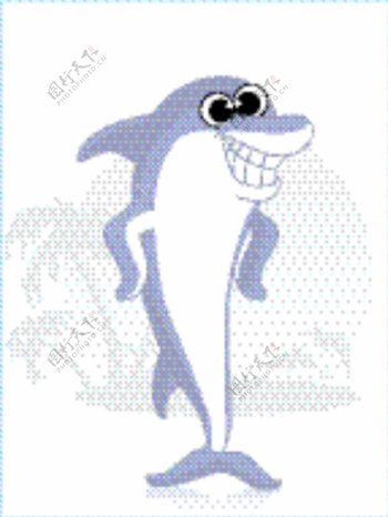 矢量卡通海豚的插图