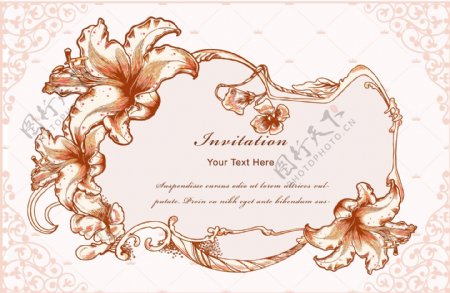 欧美古典花卉图案设计稿