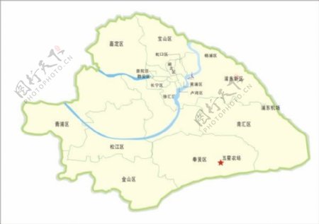简单的上海地图矢量素材