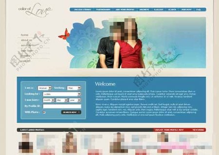 清新婚恋交友类型网页CSS模板