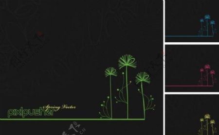 植树画册vi模板创意主题背景图片