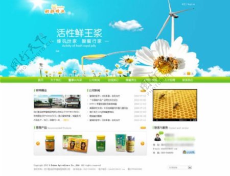 清新蜂业公司网站模板