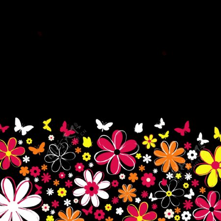 花纹花边底纹花纹背景矢量标题花纹矢量其他花纹可爱花朵色彩EPS格式