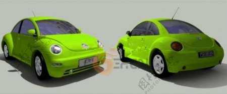 绿色三维汽车模型