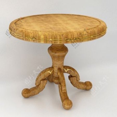 欧式木桌子3D模型