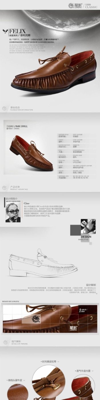 淘宝素材PSD高清分层描述模板皮鞋模板