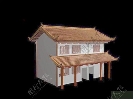 中式建筑3d模型下载3d19