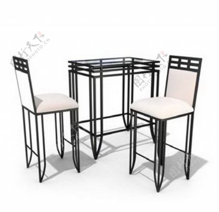 西餐厅桌椅3d模型家具图片53