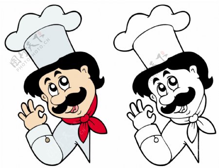 卡通人物的厨师06矢量
