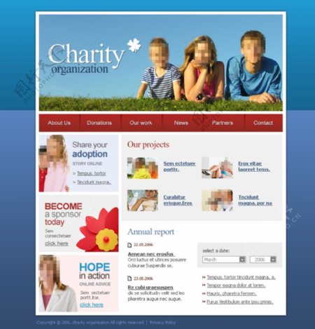 慈善机构网页设计模板