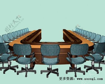 办公家具会议桌3d模型3d素材9