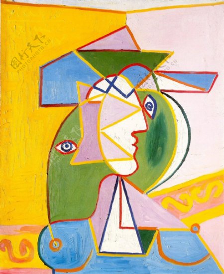 1934Bustedefemme西班牙画家巴勃罗毕加索抽象油画人物人体油画装饰画