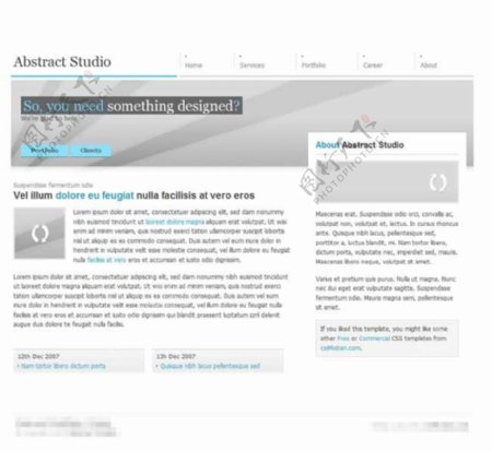 白色线条商务企业网站CSS模板