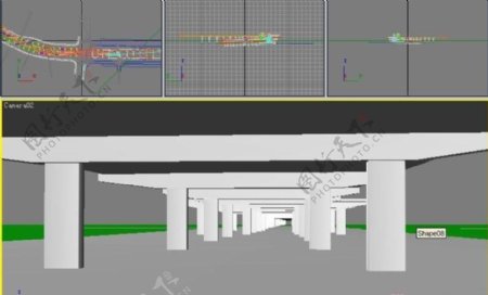 三桥绿化效果图二3D模型