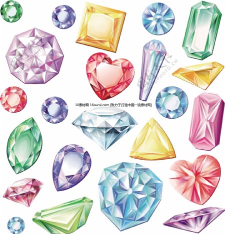 各种炫彩钻石矢量素材