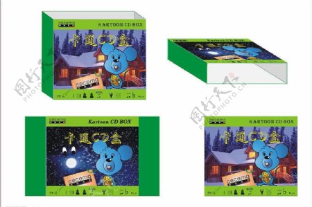 老鼠卡通CD盒包装设计稿