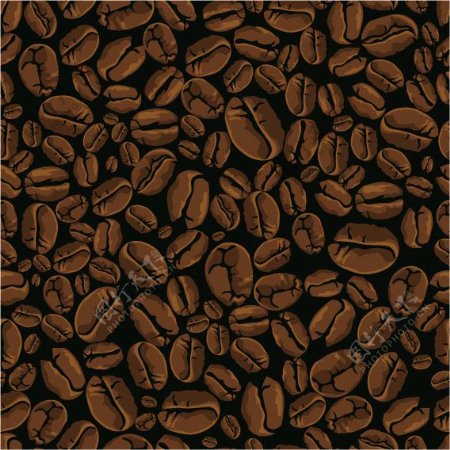 咖啡豆的背景矢量