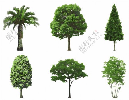 各种环保题材的树木与标志矢量素材