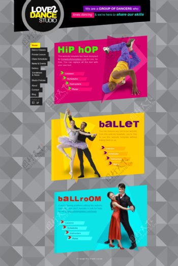 国外舞蹈网站模板