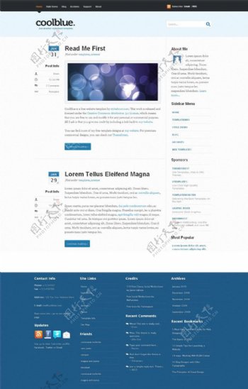 酷蓝风格Html5网站模板