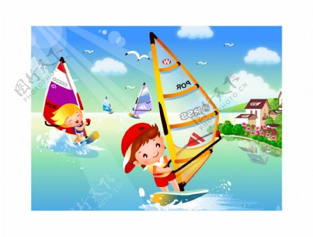 儿童帆板运动