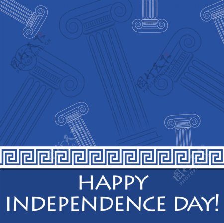 独立日快乐卡对希腊的矢量格式