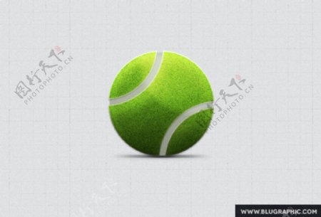 现实的绿色网球图标psd