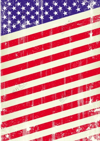 复古的美国国旗设计矢量素材