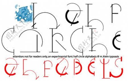 半圆形字母XP字体