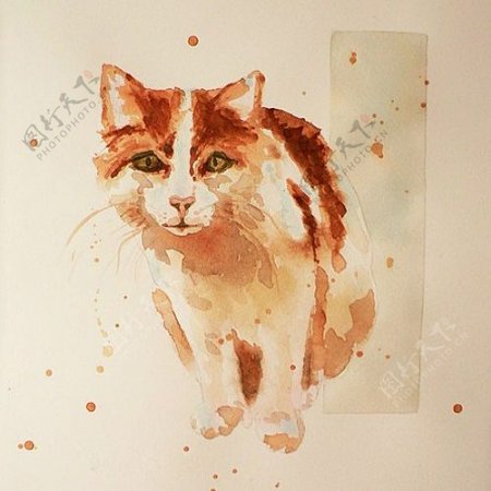 位图动物猫艺术效果手绘免费素材