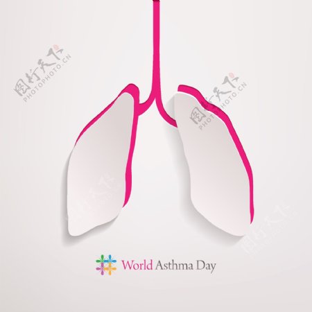 世界哮喘日肺图标矢量
