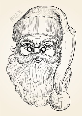 圣诞老人头像手稿