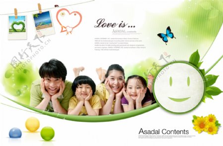 韩国高清家庭海报设计图片